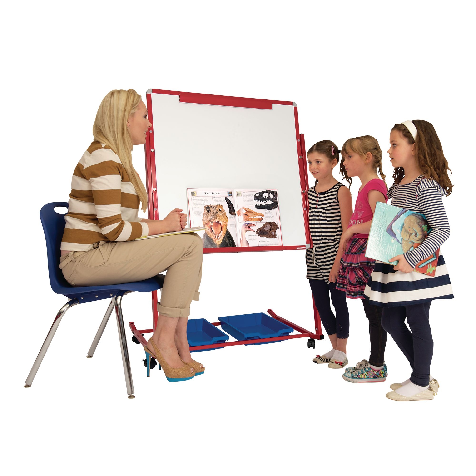 Single Sided Mobile Magnetic Display/ Storage Easel - Blue